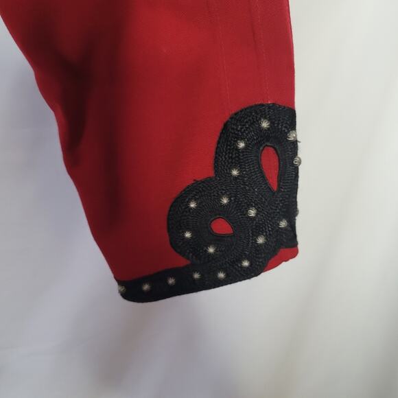 Double D Ranch Wear- Women's Wool Red Bolero Jacket- Size Medium - Picture 7 of 9